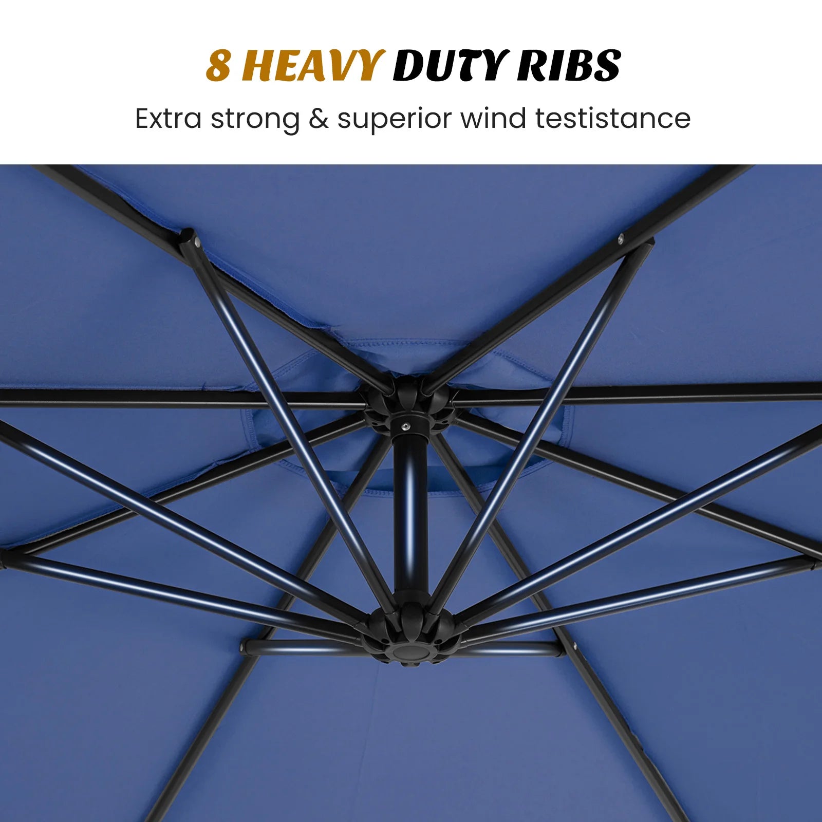 10FT Outdoor Patio Umbrella Hanging Cantilever with Easy Tilt Adjustment