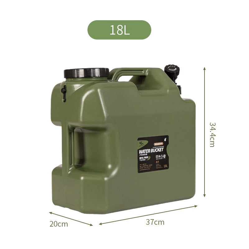10L/12L/18L/25L Large Military Green Water Tank Carrier Container with Spigot for Camping Outdoors
