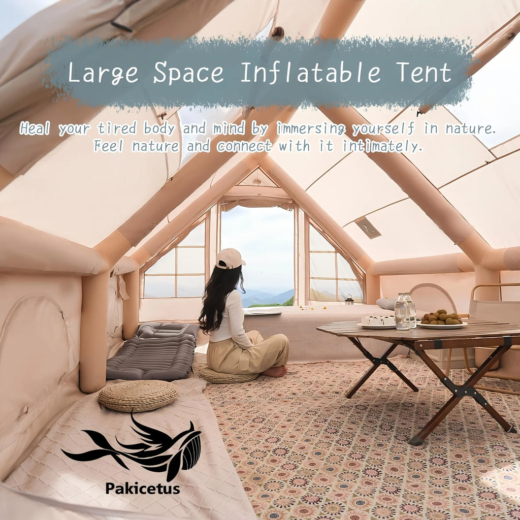 Large Inflatable Camping Tent with Skylight, Quick Air-Flow
