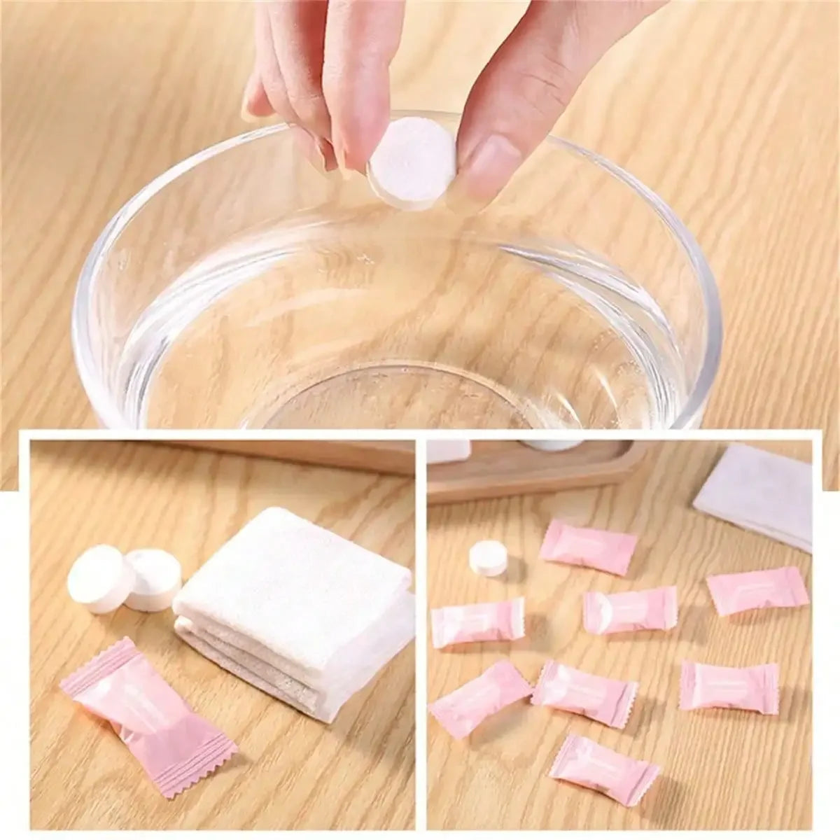 100pcs Compressed Face Towels, Disposable Compressed Towels, Portable Cleansing Wet Wipes, Soft Travel Face Towels