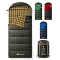 Cotton Flannel XXL Cold Weather Sleeping Bags for Adults Big and Tall, 90x39 Inch 4 Season Camping