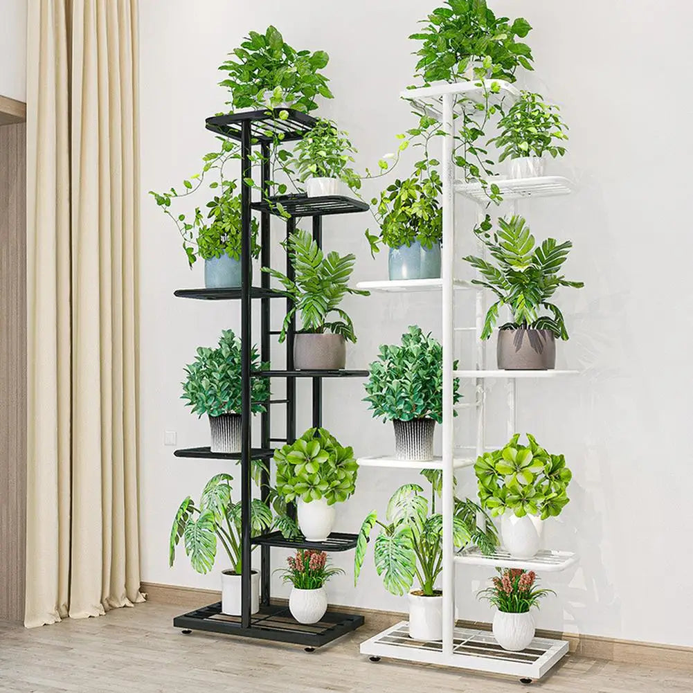 8 Tiers Metal Plant Stand Outdoor 9 Plant Holders