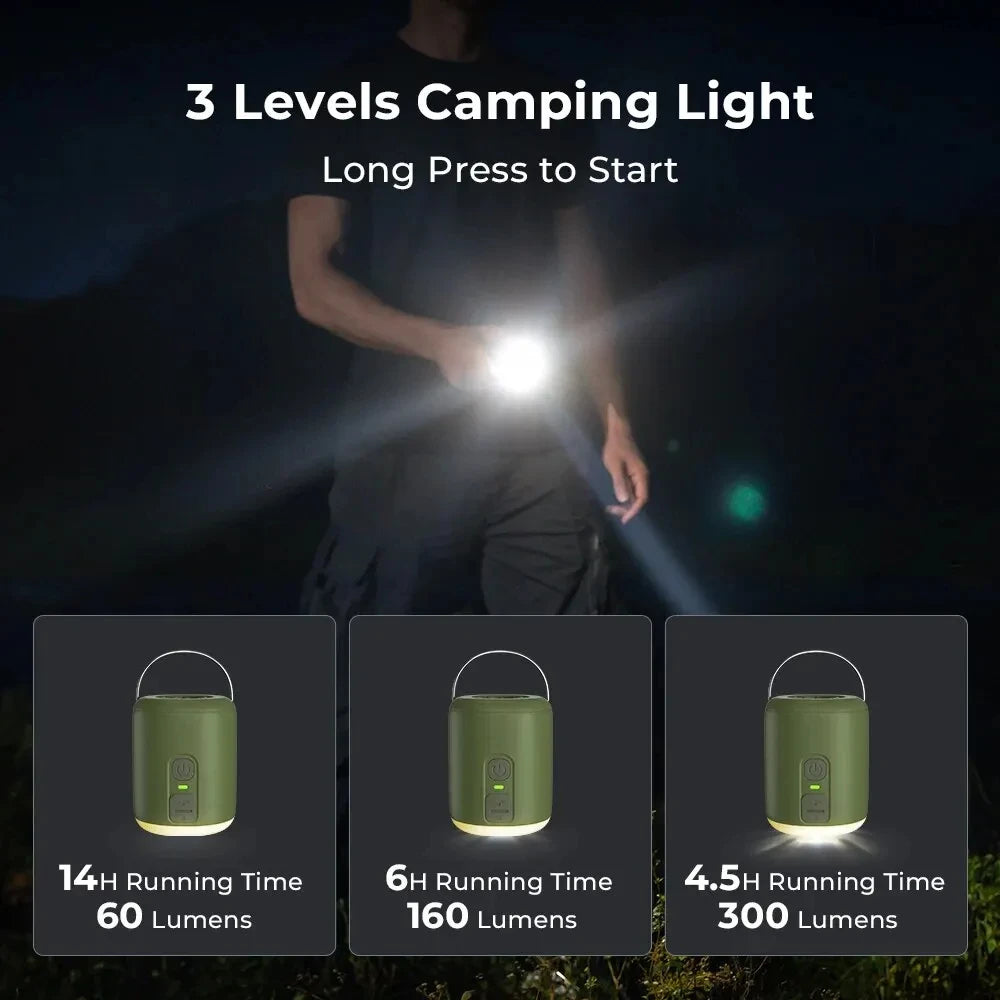 Air Pump with Camping Lantern 4.5kPa for Inflating Air Mattress Sleeping Pads