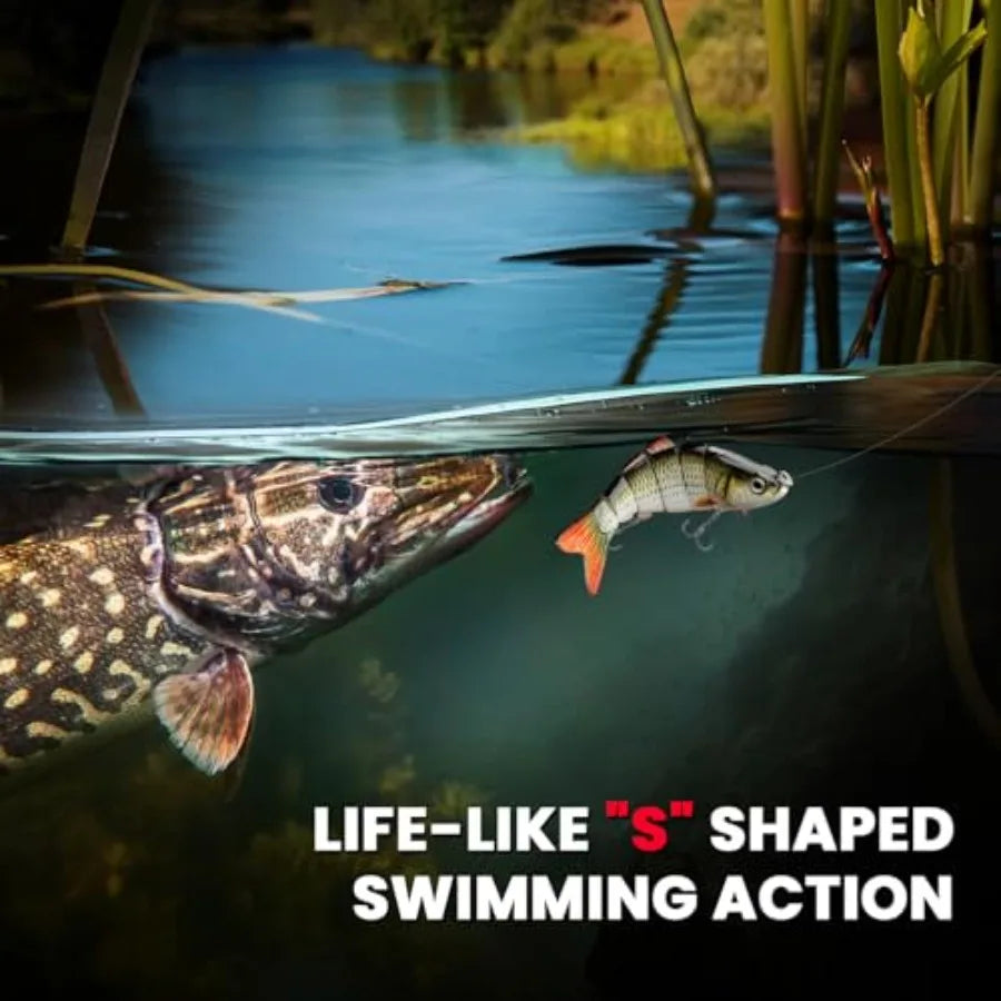 Bass Fishing Lure for Freshwater and Saltwater Lifelike Multi Jointed Swimbait for Bass Trout