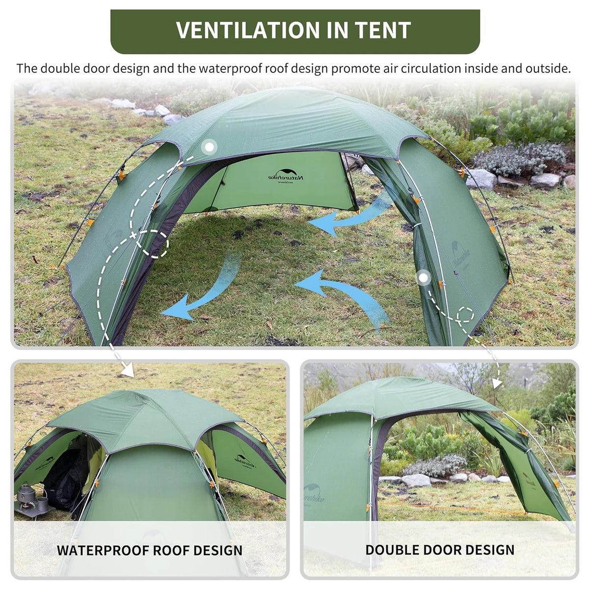Cloud Peak 2 Person Tent Ultralight Waterproof Camping Tent 4 Season Nylon Backpacking Traveling Tent