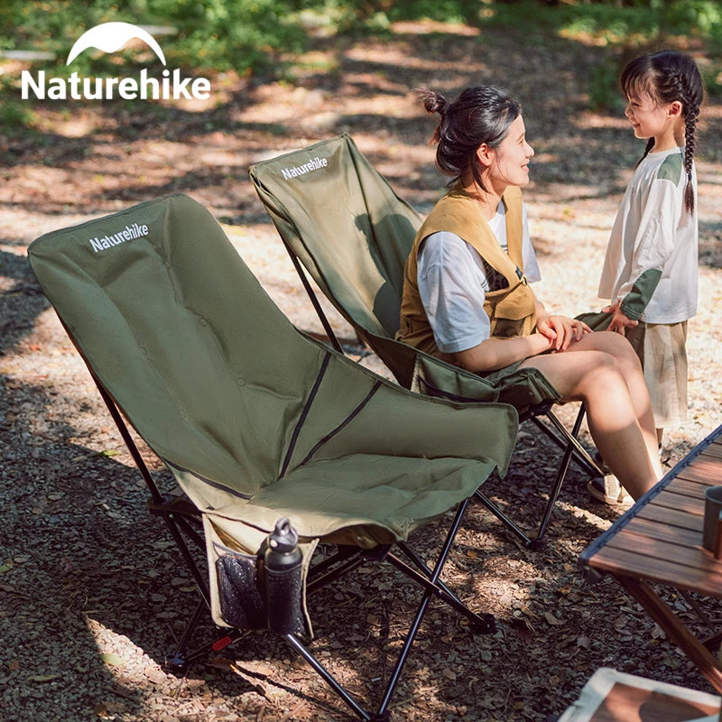 High Back Moon Chair Camping Outdoor Fishing Folding Adjustable Lounge Chair Portable Picnic