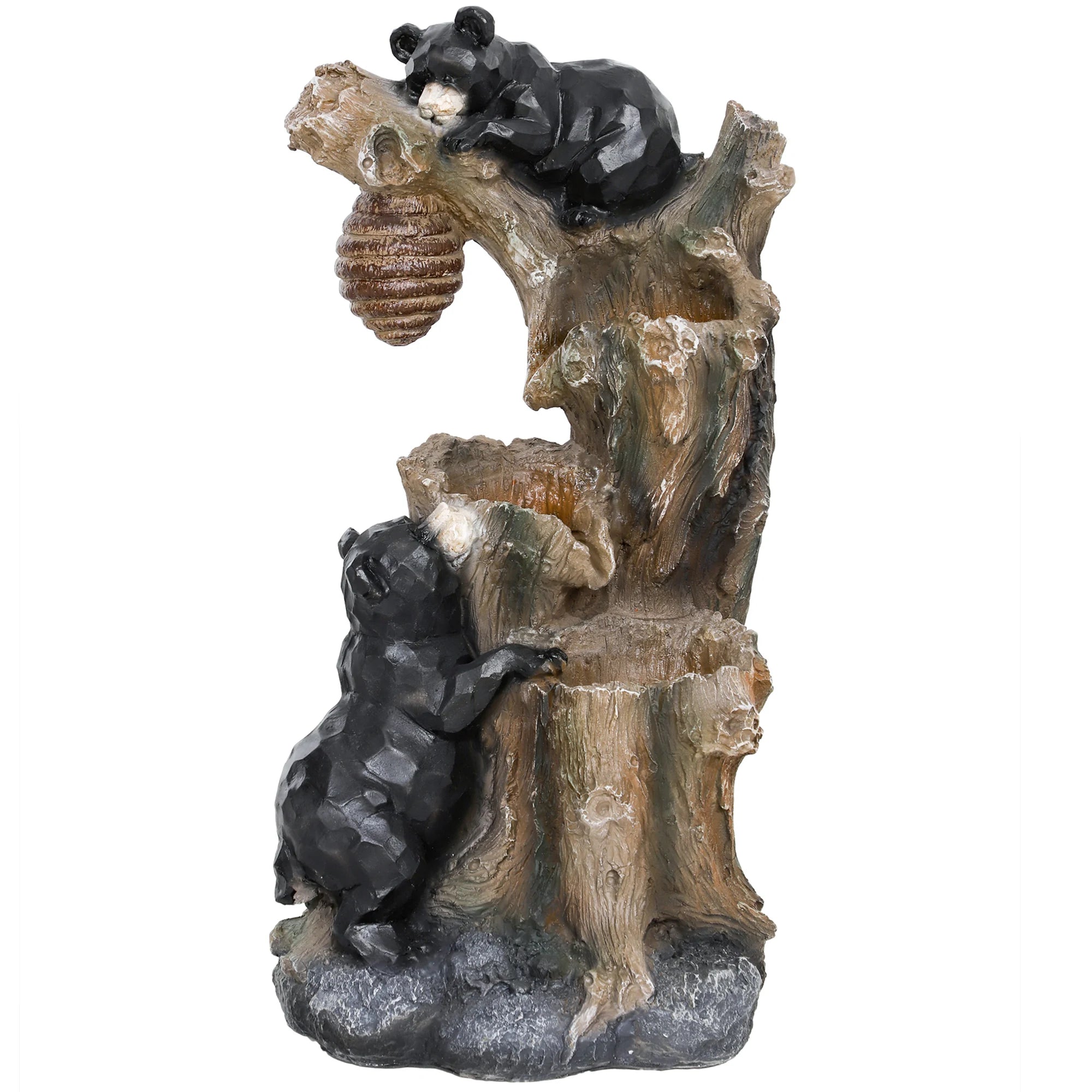 22.4" 3-Tier Outdoor Water Fountain with LED Lights, Pump