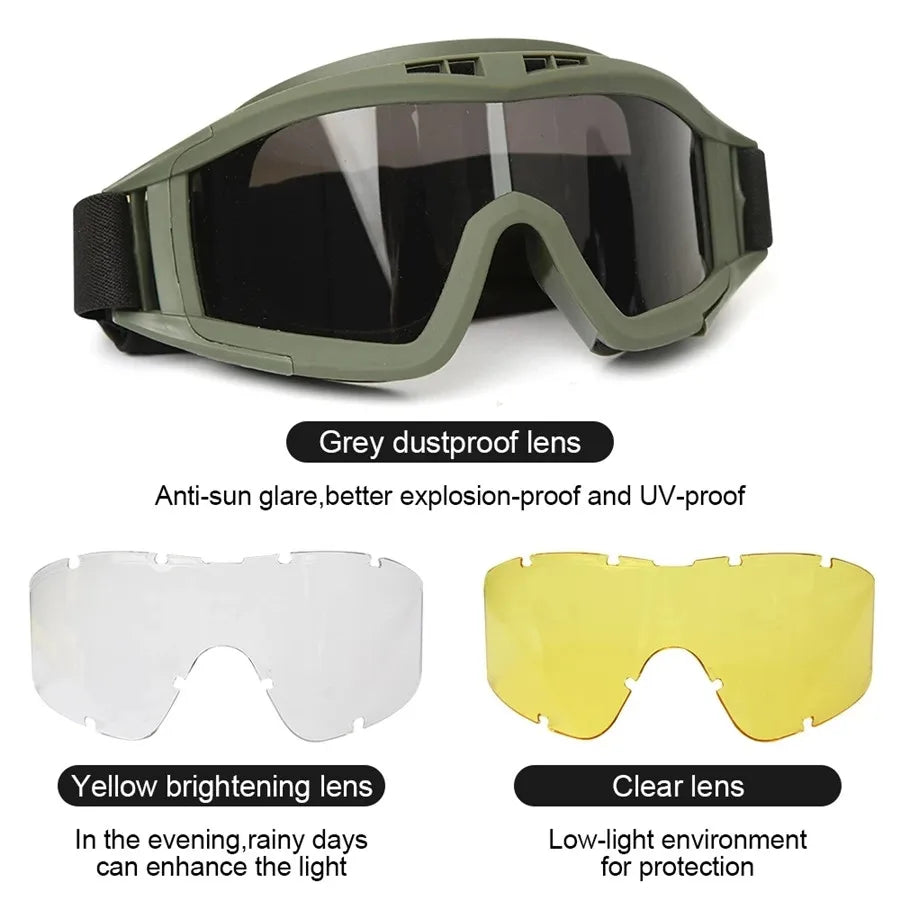 Explosion Proof Shooting Tactical Goggles Anti-impact Paintball Hunting