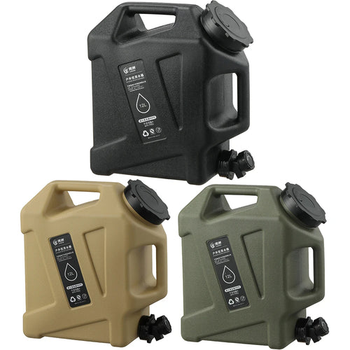 12L Camping Water Container Carrier Portable Large Capacity Outdoor Hiking