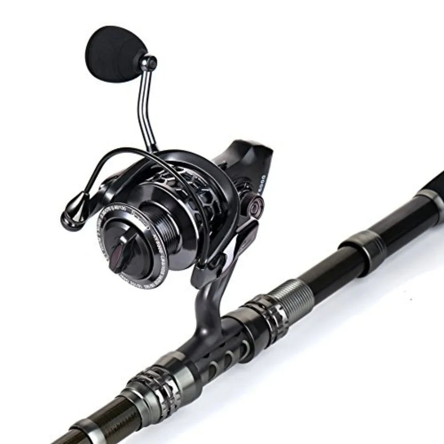 Fishing Rod Reel Combo with Telescopic Fishing Pole Spinning Reel Carrier Bag Saltwater Freshwater