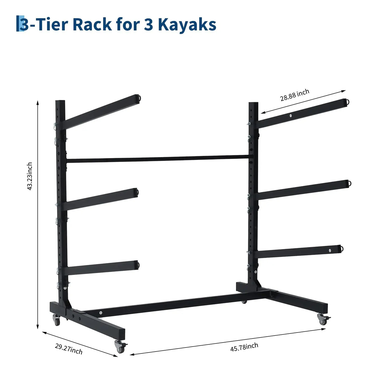Freestanding Kayak Storage Rack 2/3/4 Tier Adjustable Canoe Stand Heavy Duty