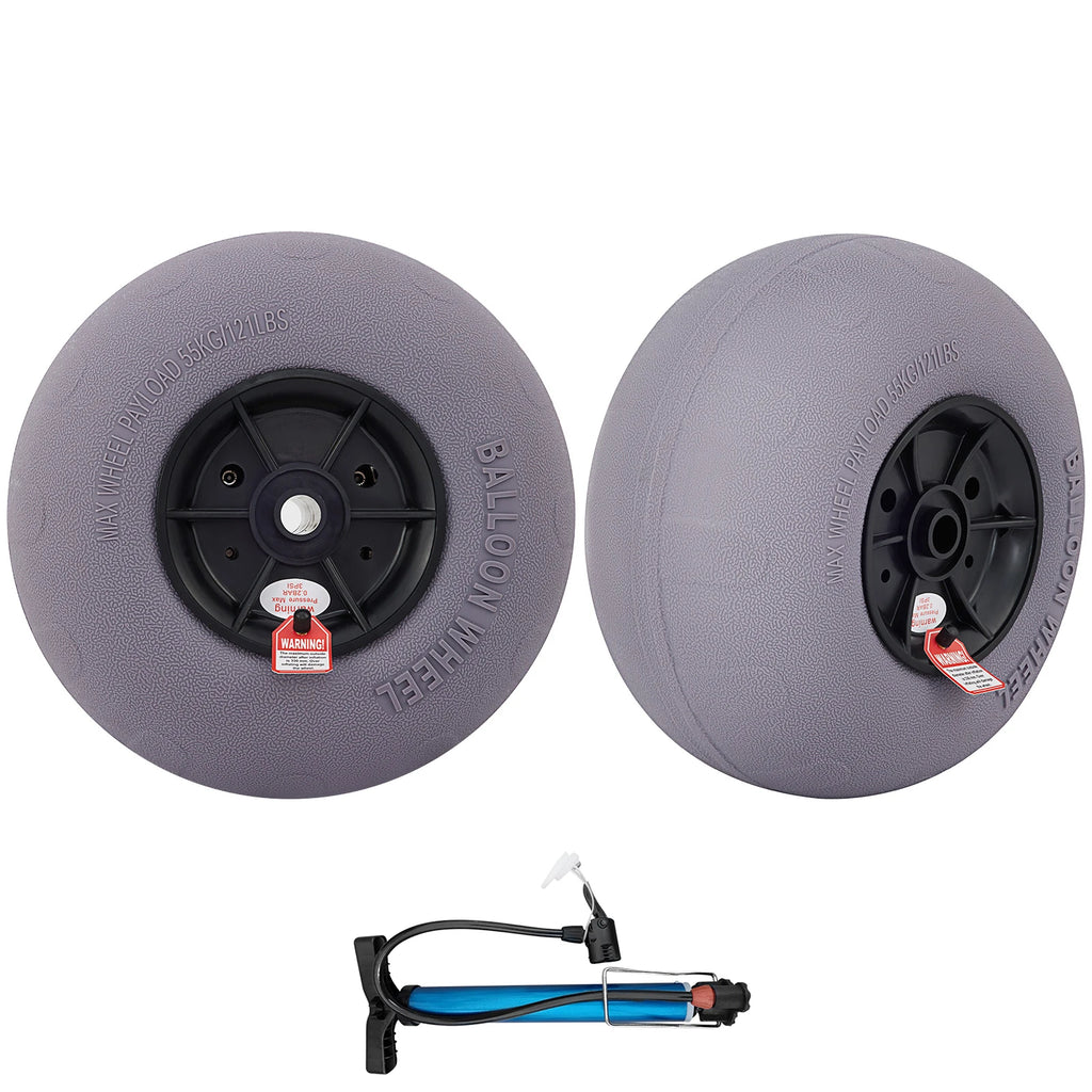 Beach Balloon Wheels 13" Replacement Sand Tires TPU Cart Tires for Kayak Dolly Canoe
