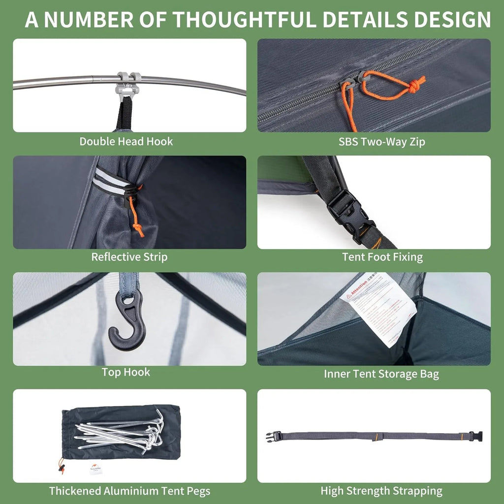 20D Ultralight Tent 2 Person PU4000mm Waterproof Trekking Tents Hiking Backpacking Shelter Tent Travel Tent