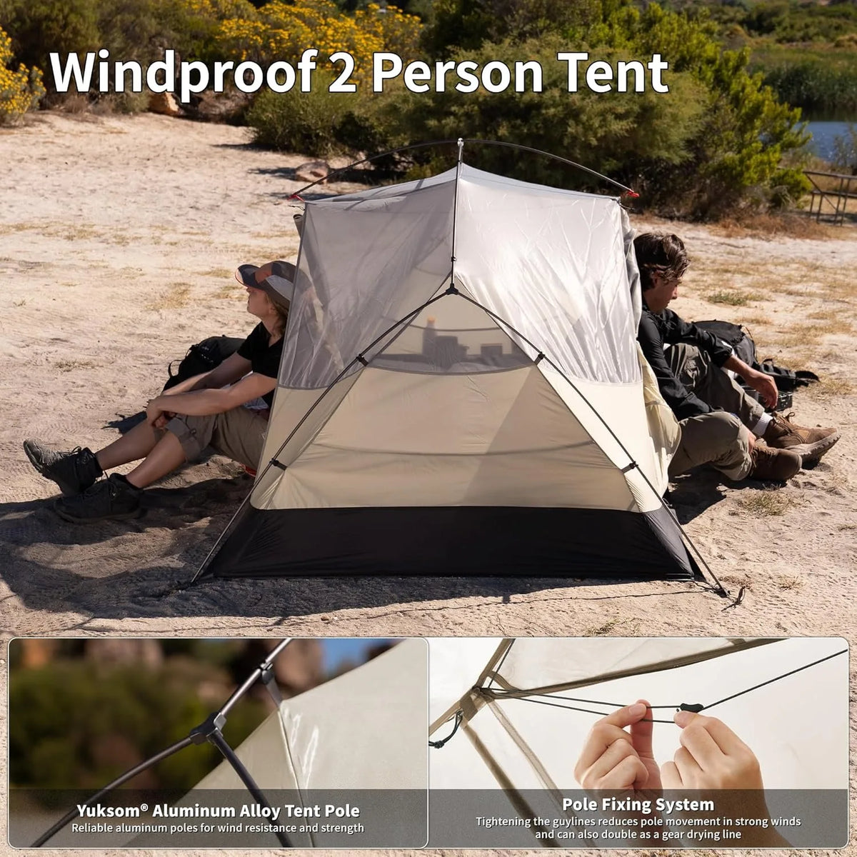 Mongar PRO Ultralight 1/2/3 Person Tent Camping Outdoor Waterproof 20D Nylon Backpacking Travel Cycling Tent