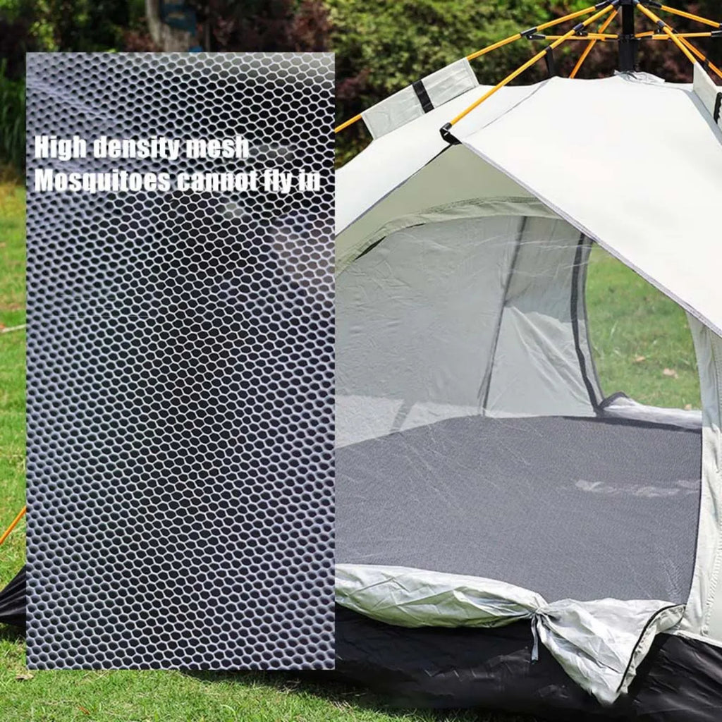 Silver Compact Auto-Tent - Quick 60-Second Setup Sunshade for 3-4 People, All-Weather & Portable