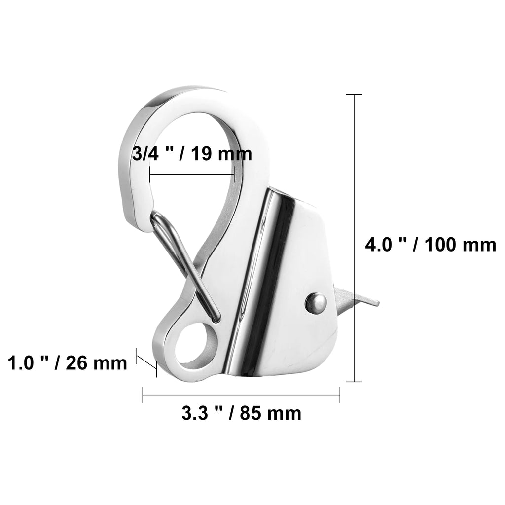 Boat Anchor Hook 304 Stainless Steel Slide Knotless System Clip Easy to Use Holds 3700lb