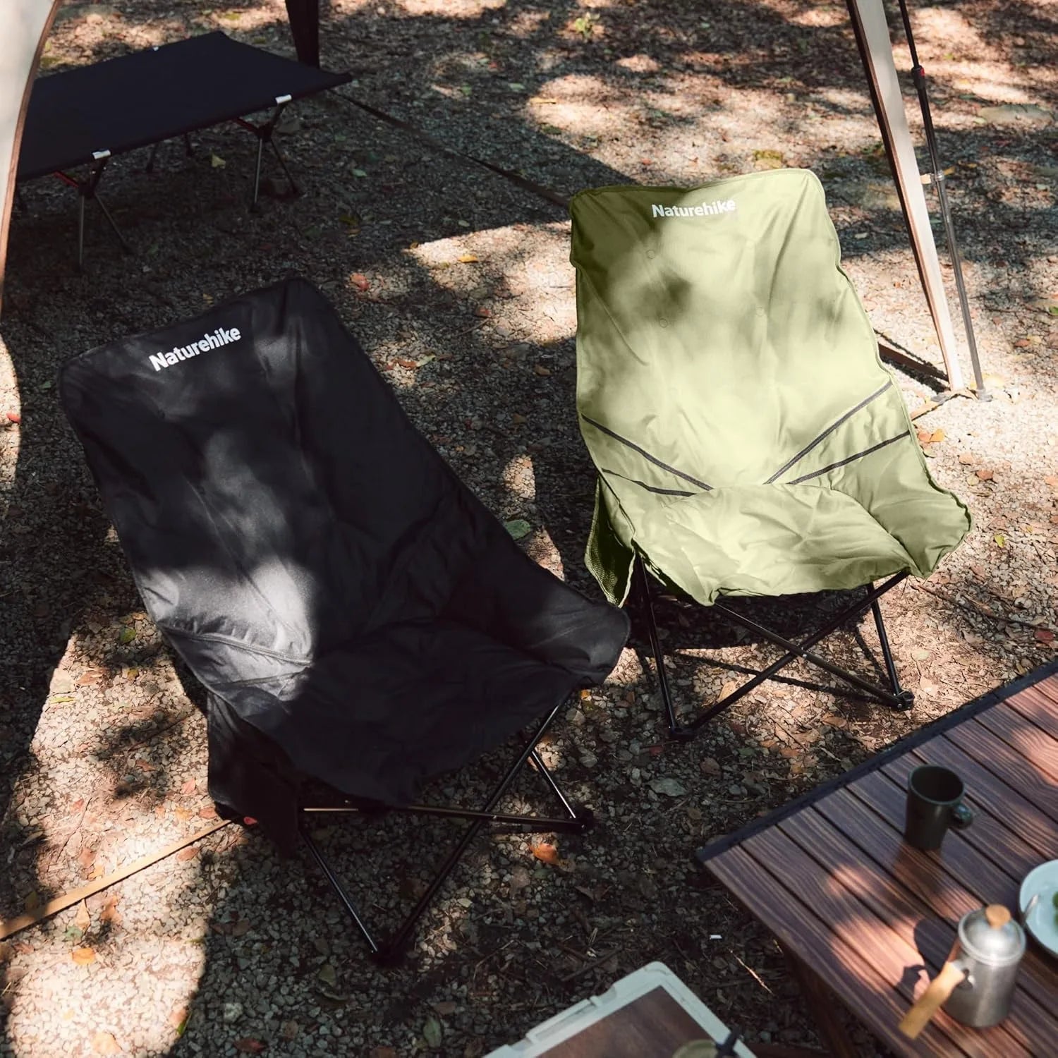 Sea Star Recliner Outdoor Folding High Back Moon Chair 2-Position Adjustable Portable Camping Chair