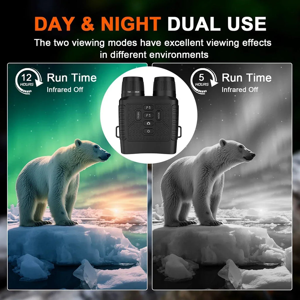 2.5K Digital Night Vision Binoculars 3" Large Screen 6X Digital Zoom Infrared Night Vision Goggles 800M Full Dark View Support Photo Video Recording Rechargeable