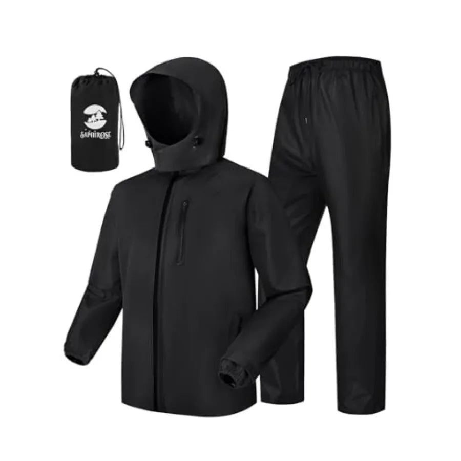 Men's Waterproof Rain Gear 2pcs/set Packable Rain Suit for Working Fishing