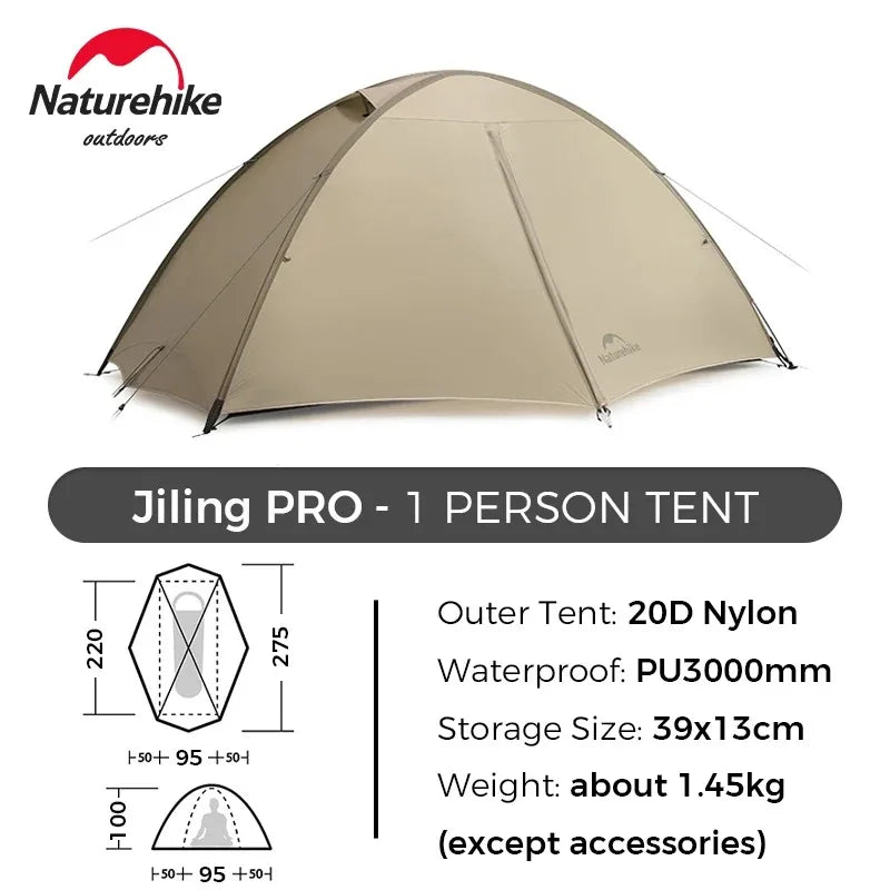 UL PRO 1/2 Person Backpacking Tent Hiking Tent Outdoor Camping Portable Equipment Mountaineering Tent Ultralight Waterproof