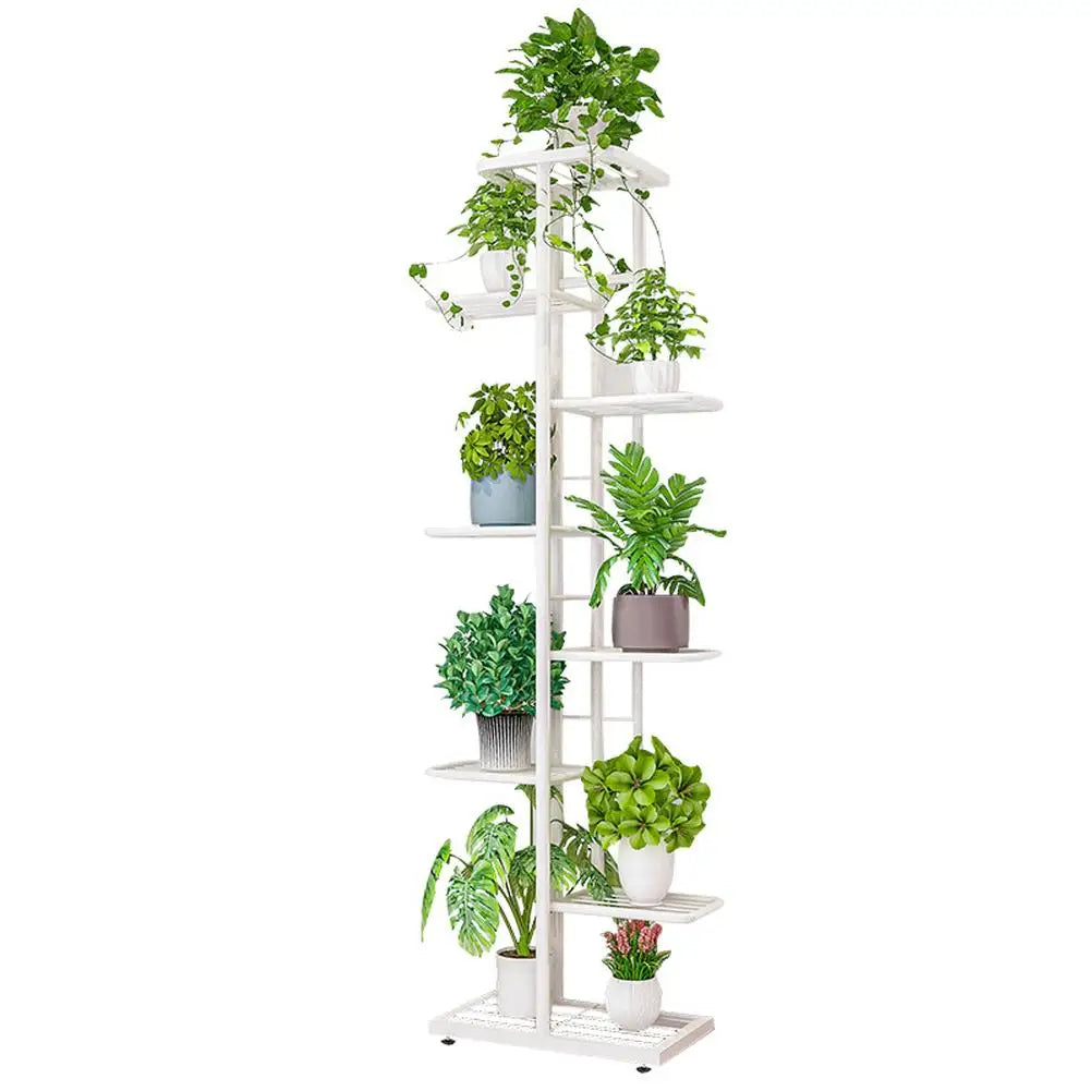 8 Tiers Metal Plant Stand Outdoor 9 Plant Holders