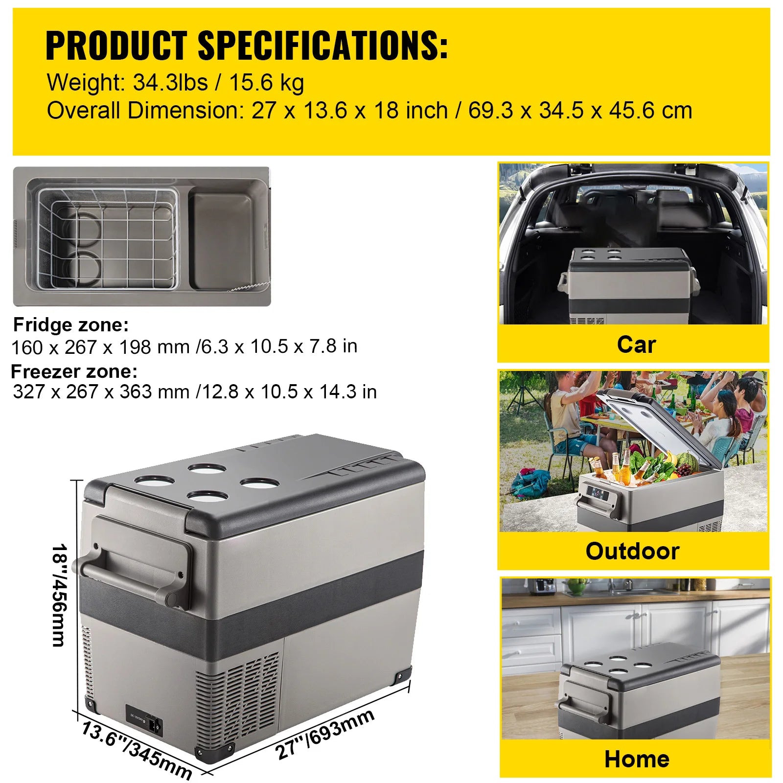 20L 22L 35L 45L 55L Car Refrigerator Mini Portable Cooler DC 110- Ice Box for Camping