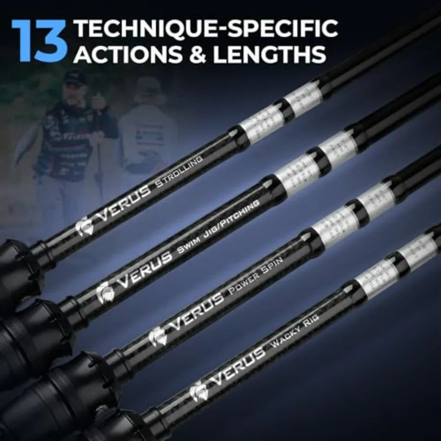 Twin-Tip Bass Fishing Rod IM7 Graphite Blanks with Nano Resin, Extra Tip, Titanium Guide Frames