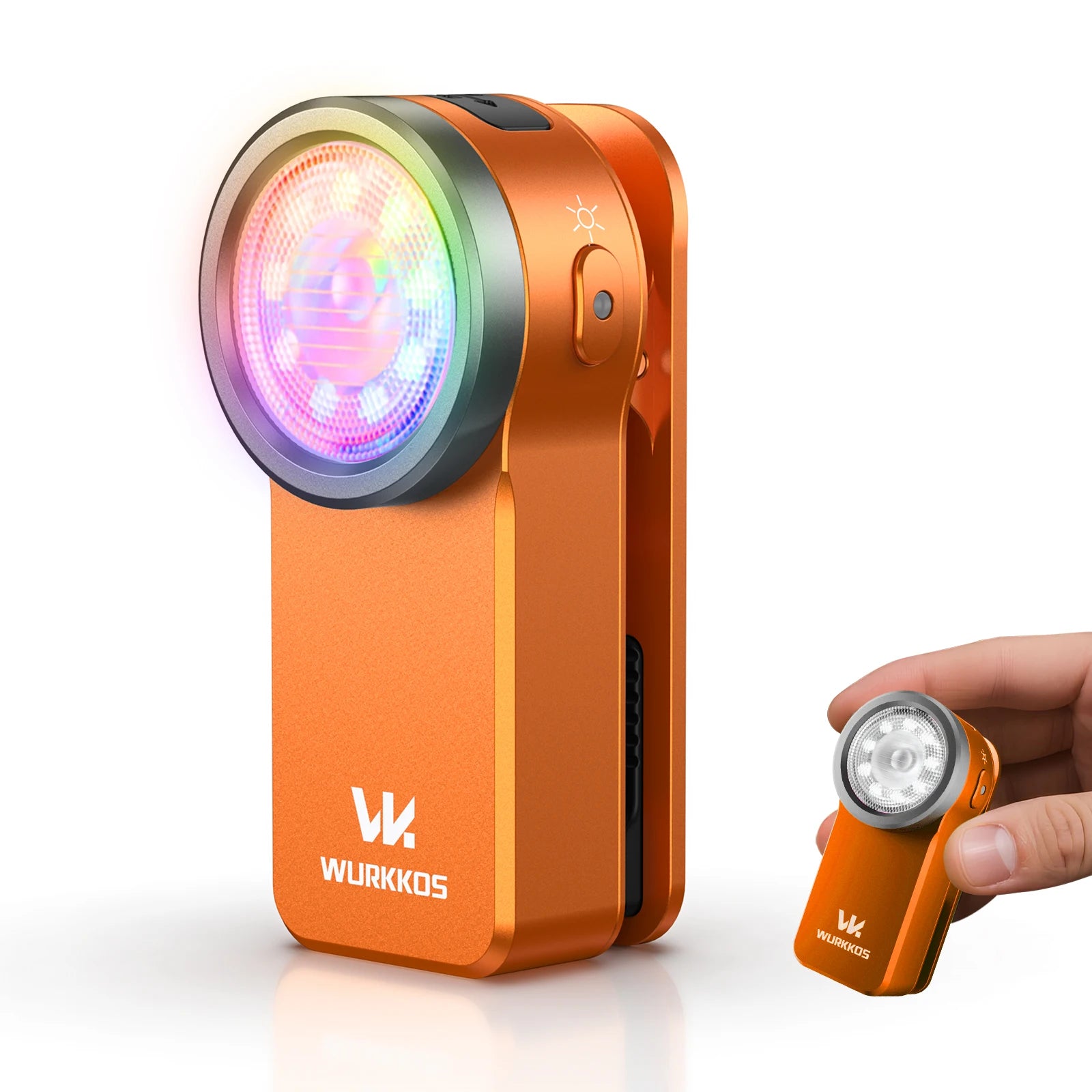 HD03 680LM Mini Clip Flashlight Rechargeable with Colorful Light  for Outdoors