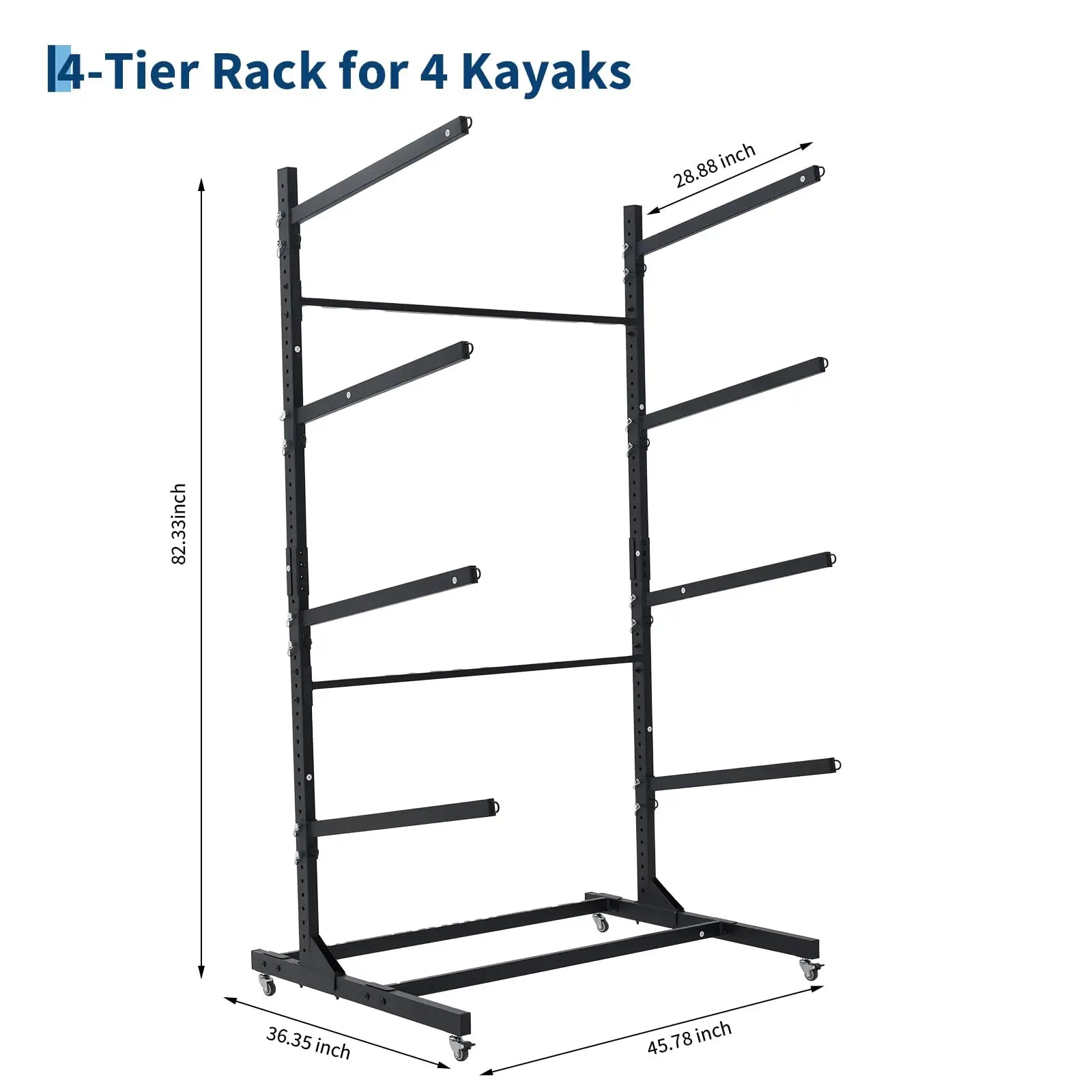Freestanding Kayak Storage Rack 2/3/4 Tier Adjustable Canoe Stand Heavy Duty
