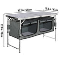 Camping Outdoor Kitchen Table Cabinet Foldable Folding Cooking Storage Rack Aluminum Alloy