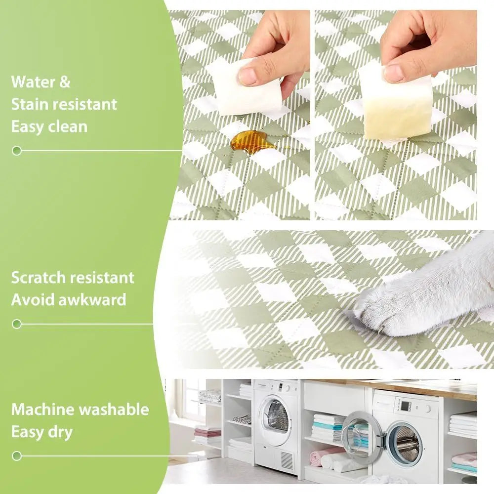 Extra Large Picnic Outdoor Blanket, 80''x80'' Waterproof Gingham Picnic Mat or Beach Camping Grass