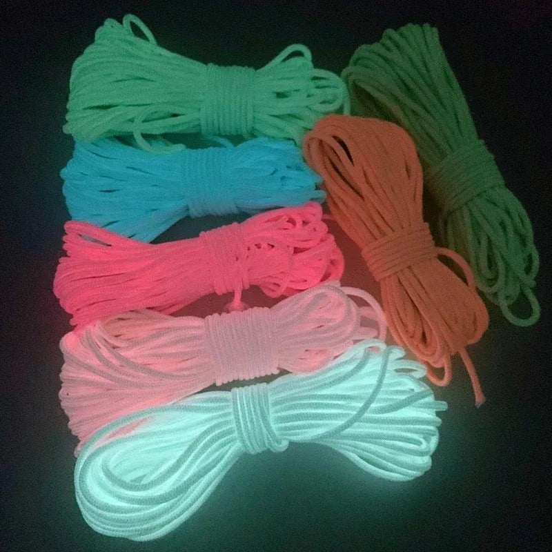 Luminous 9 Strands Paracord Nylon 550 Tent Cord Outdoor Glow In The Dark