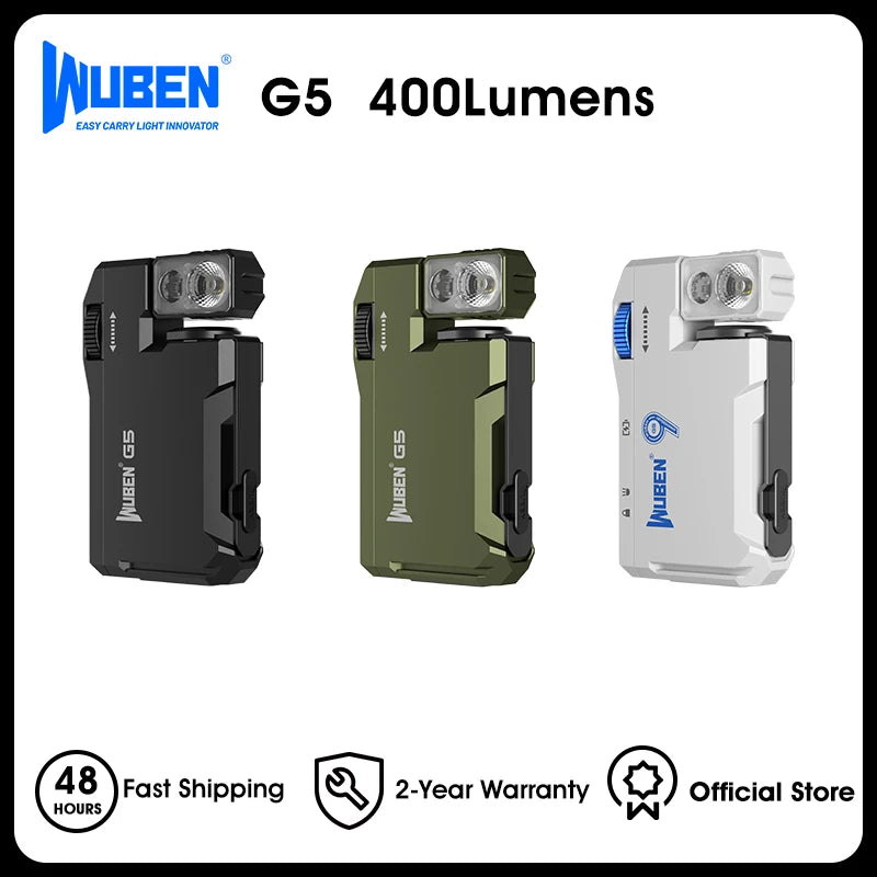 Rechargeable EDC Flashlight, 400 Lumens Dual Light Sources Mini Flashlight