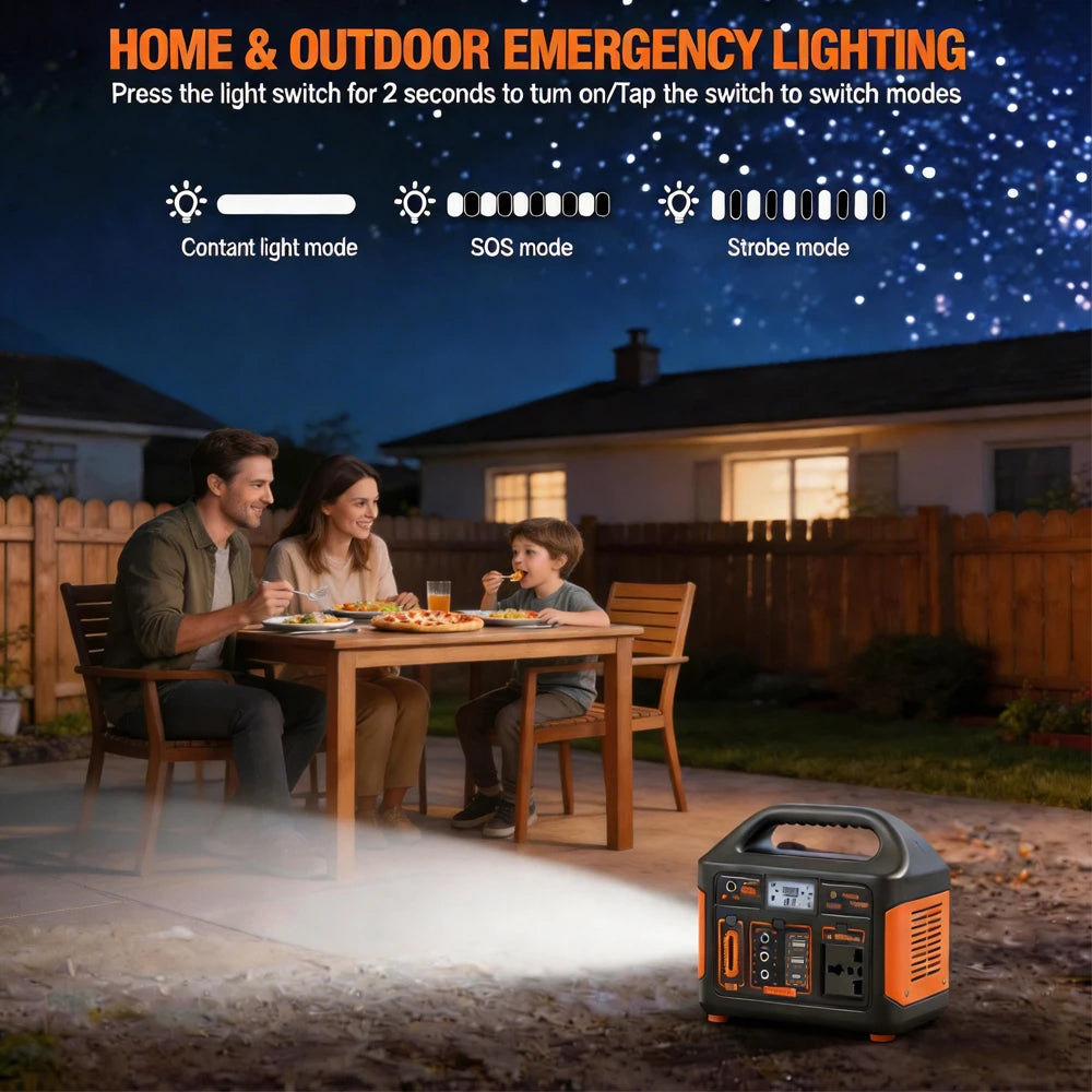 500W 300W Portable Power Station 460.8Wh LiFePO4 Battery Charging Station 110V Solar Generator Power Bank for Camping