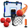 Basketball Hoop Wall-mounted Indoor/Outdoor Training Home Kids Basketball Toy, with 7 LED Lights Scoreboard