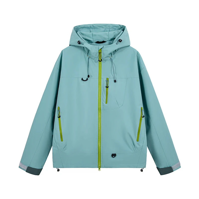 Unisex Hiking Jacket Waterproof Windbreaker Outdoor Hooded Fishing Camping