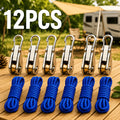 Roller Tensioner, Adjustable Pulley Latch, 66lbs, 6 Hooks + 6x3m Nylon Ropes for Tent Awning Clothesline Gear