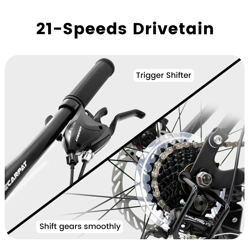 Dual Full Suspension Mountain Bike 24/26/27.5 Inch, 21-Speed Men/Women