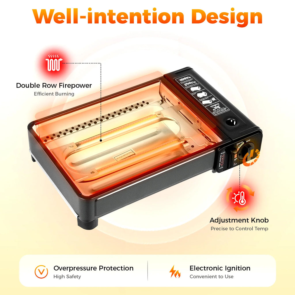 Portable Camping Grill Butane Gas Stove For Camping, Trekking