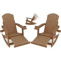 Outdoor Rocking Chairs Set of 2 Adirondack Chair Retractable Ottoman