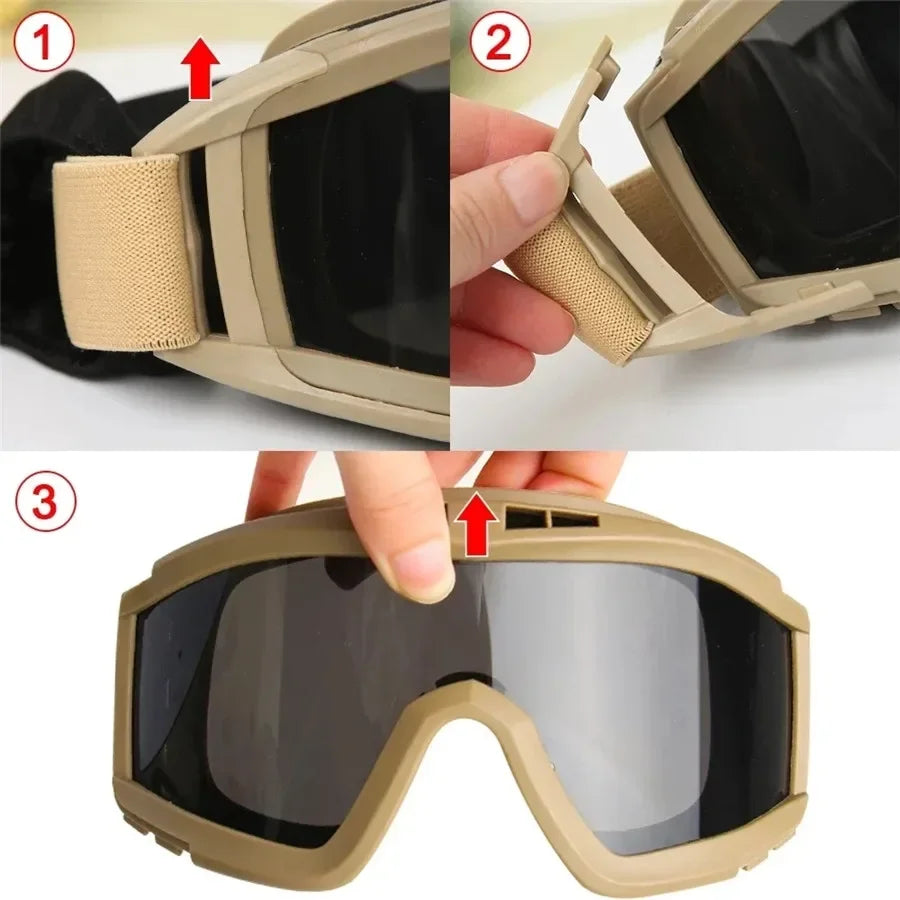 Explosion Proof Shooting Tactical Goggles Anti-impact Paintball Hunting