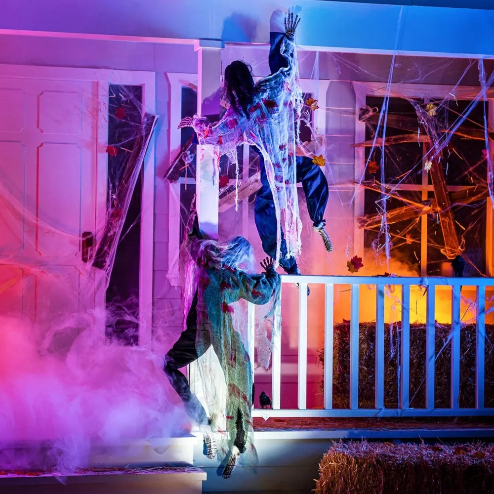 2 Pack 47" Halloween Climbing Zombies Wall Decoration Outdoor Dead Zombie Decoration for Haunted House