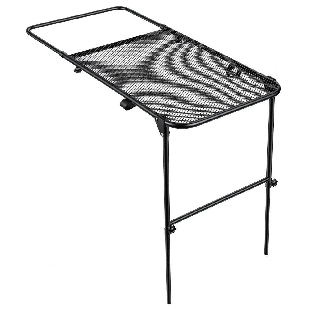 Tire Mount Camping Desk Adjustable Steel Folding Table for Tailgate Picnic Outdoor No Tool Installation Fits Car SUV Tire