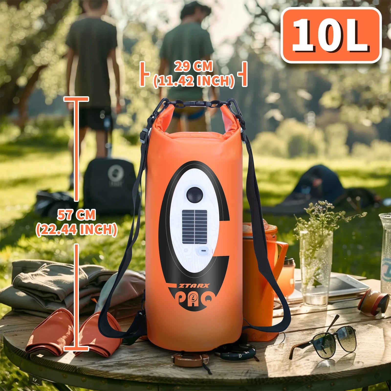 Solar/Battery Powered Waterproof Hiking Camping Backpack Outdoor Climbing Sport Bag with Bluetooth Speaker ,Big Capacity