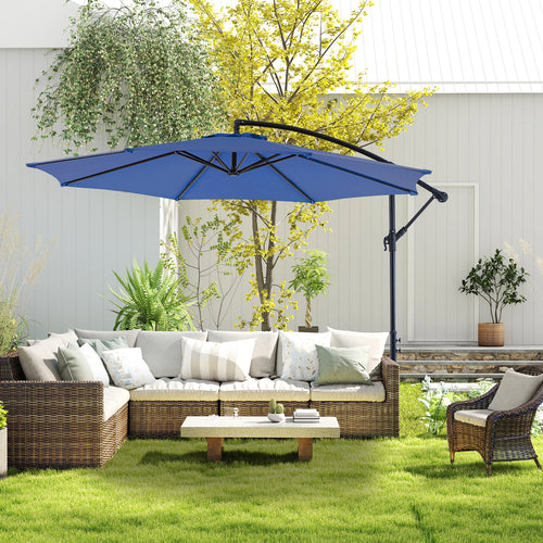 10FT Outdoor Patio Umbrella Hanging Cantilever with Easy Tilt Adjustment
