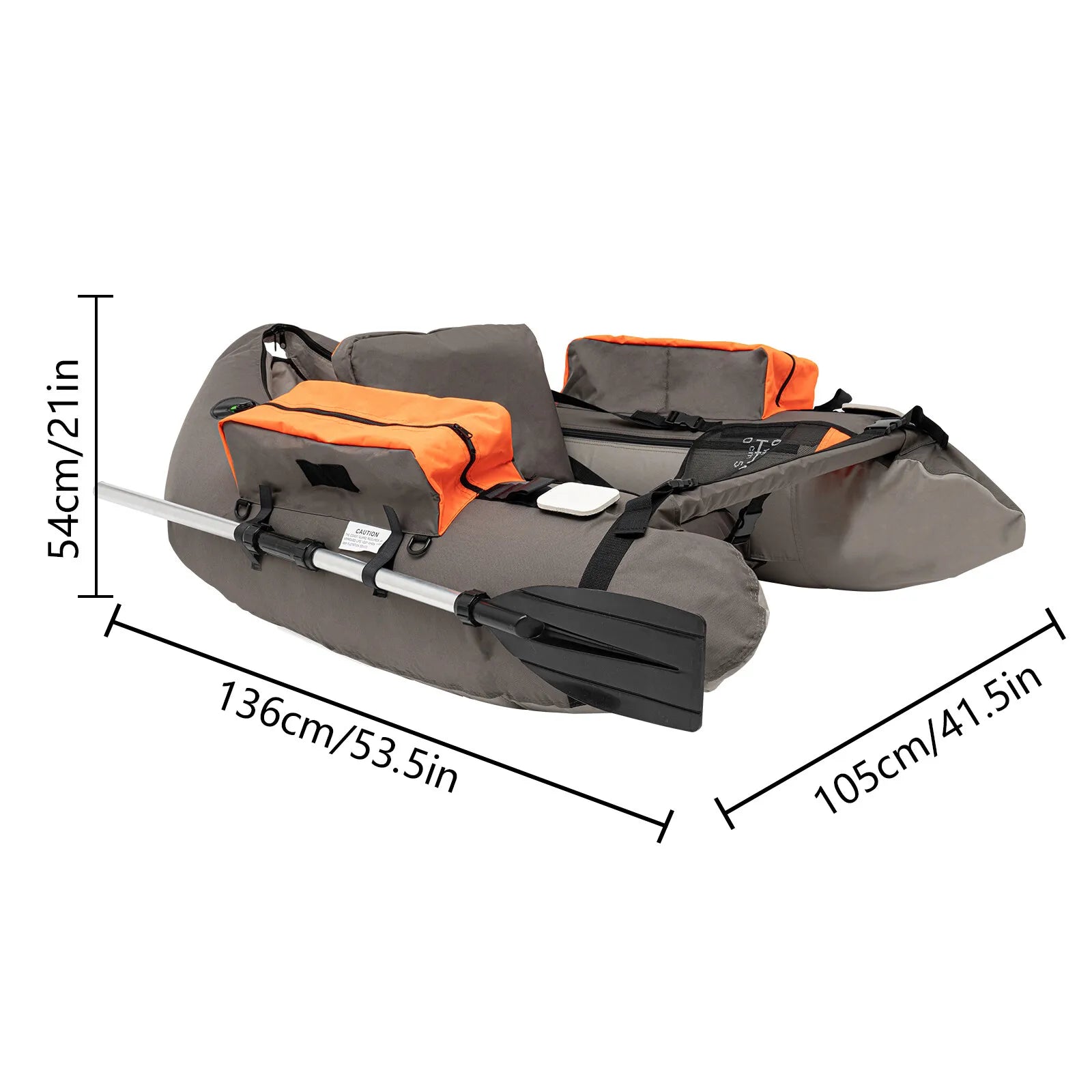Portable Inflatable Fishing Boat Raft with Adjustable Angle Backrest for Outdoor Water Fishing