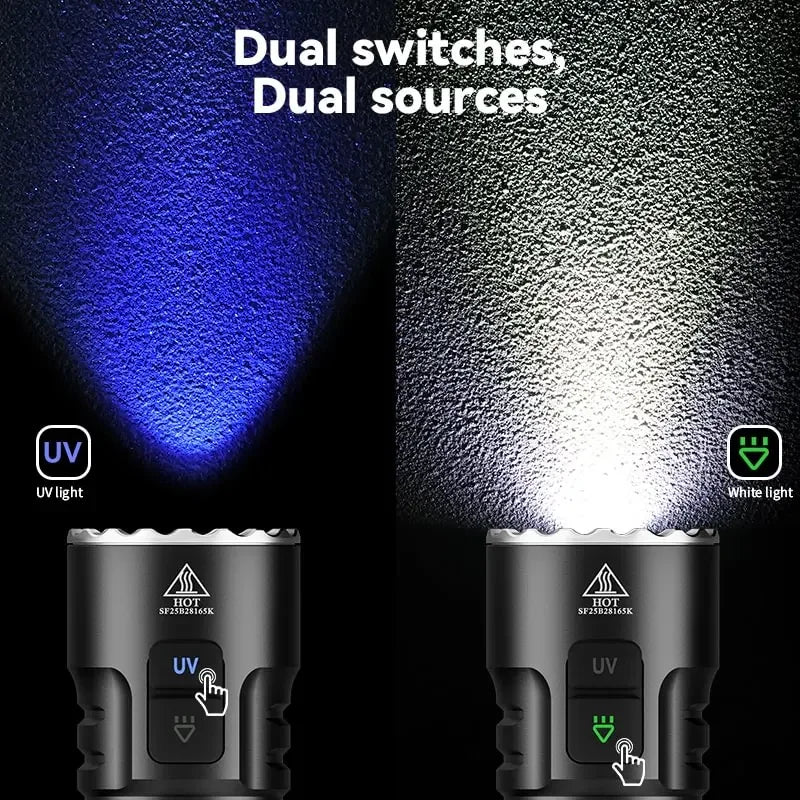 3300LM 6500K Flashlight USB C Rechargeable  with Magnetic