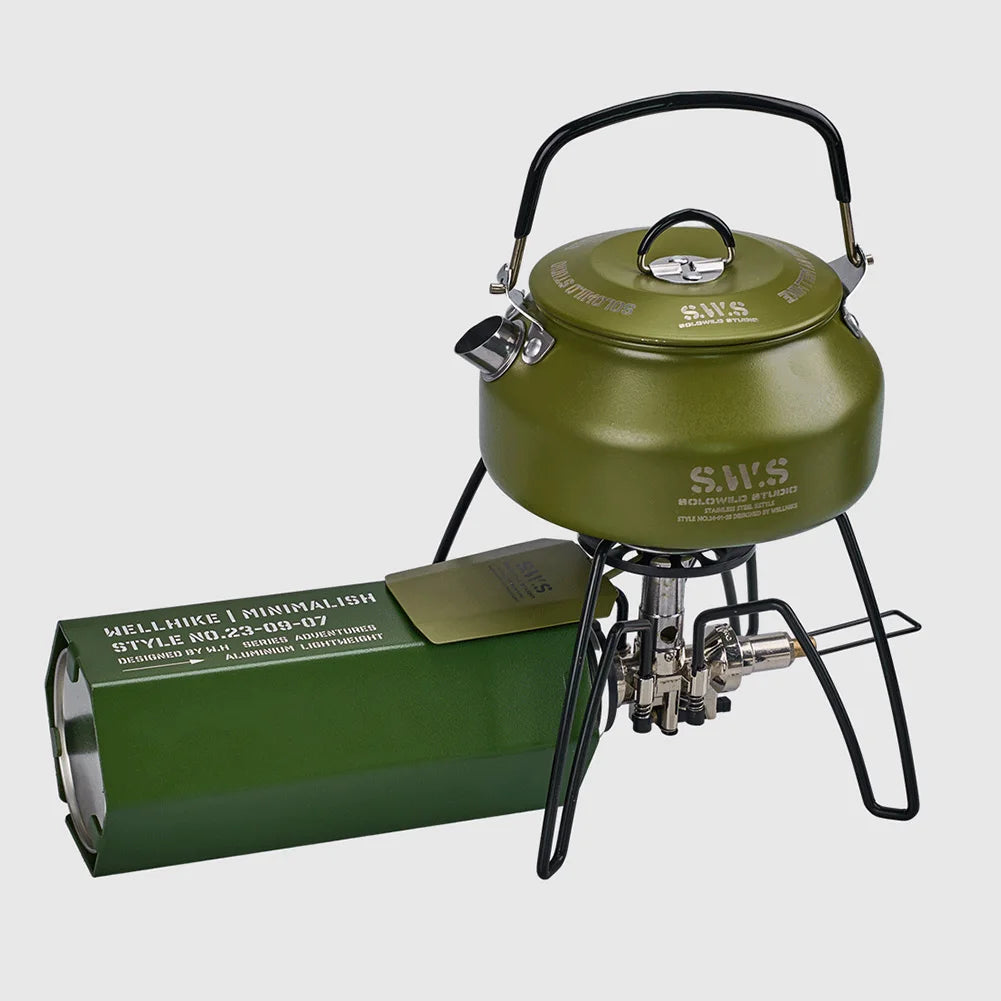 0.8L Portable Hiking Coffee Kettle 304 Stainless Steel Ultralight Outdoor Camping