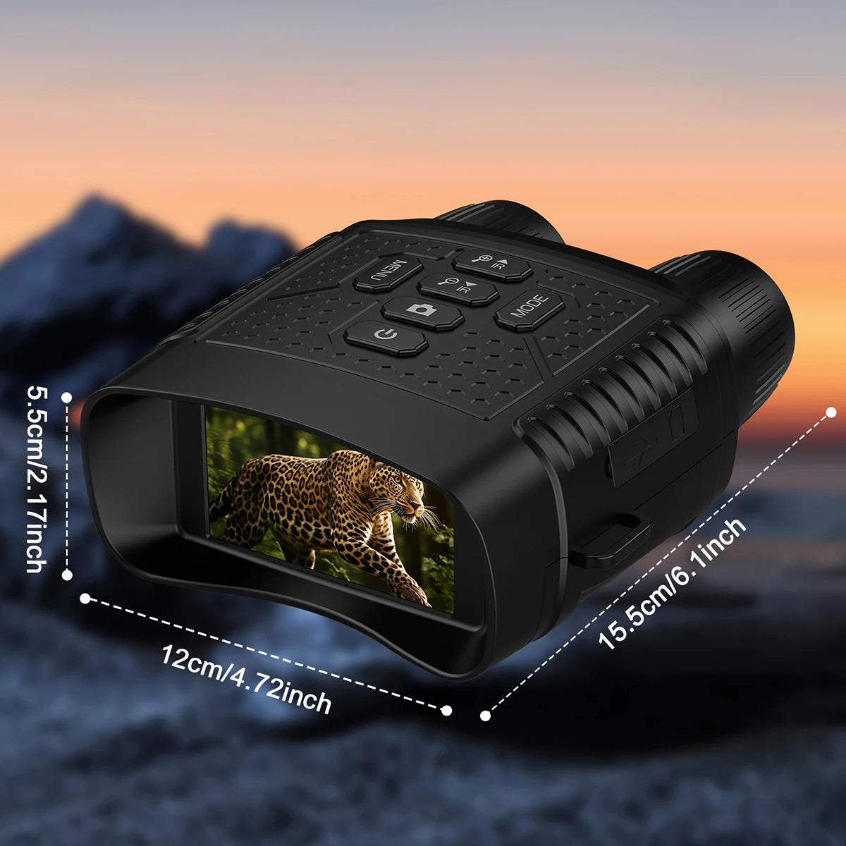 2.5K Digital Night Vision Binoculars 3" Large Screen 6X Digital Zoom Infrared Night Vision Goggles 800M Full Dark View Support Photo Video Recording Rechargeable