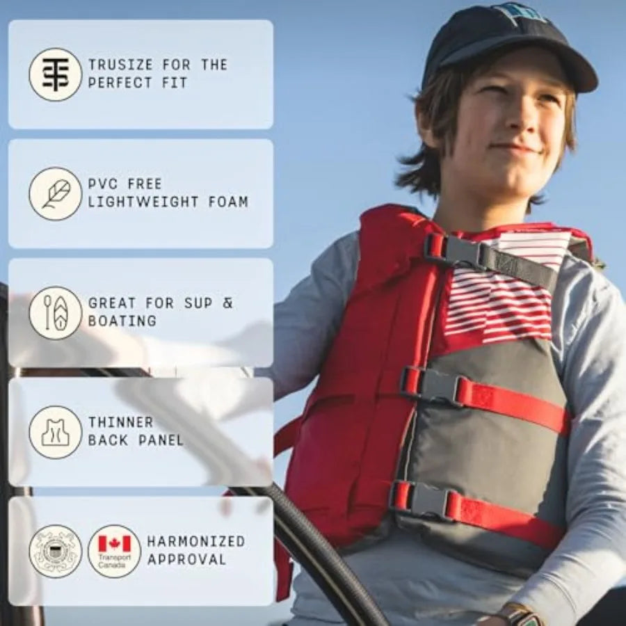 Life Jacket 50-90 lbs - Coast Guard Approved Life Vest - Type III PFD for Boys and Girls